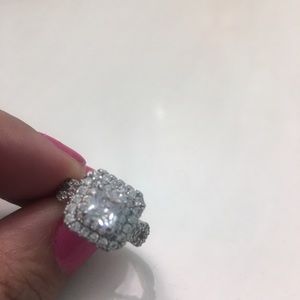White sapphire engagement ring